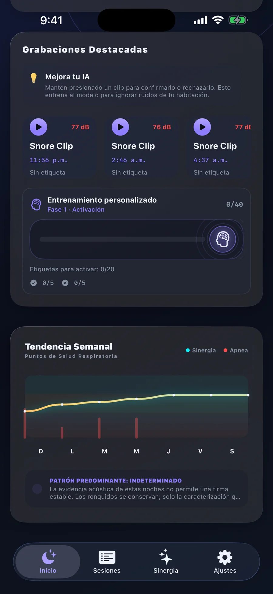 Grabaciones destacadas y tendencia semanal en Somnera