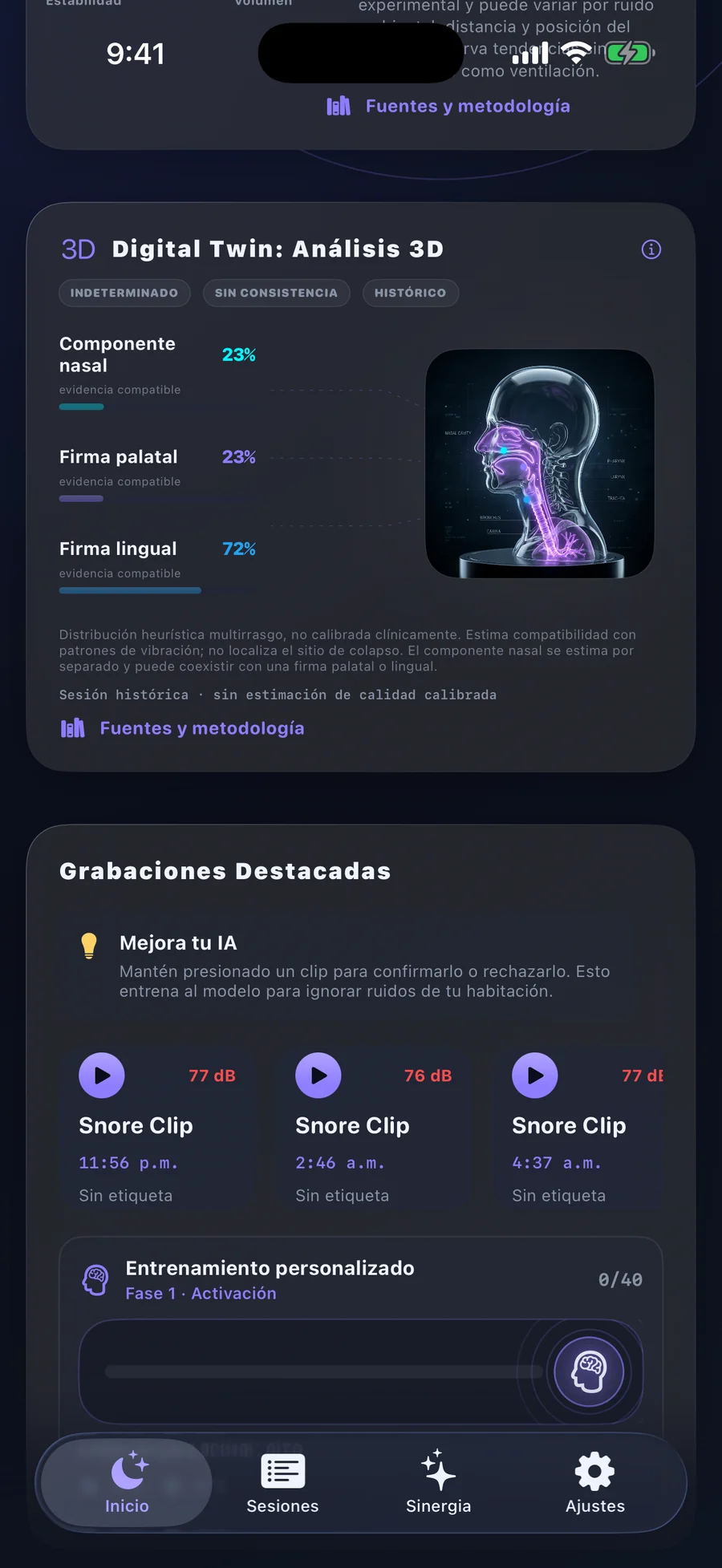 Digital Twin con compatibilidad acústica en Somnera