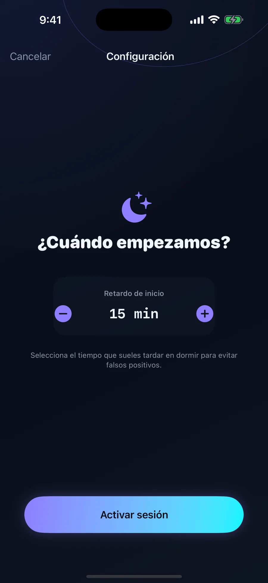 Somnera en iPhone: configuración del retardo de inicio antes de dormir