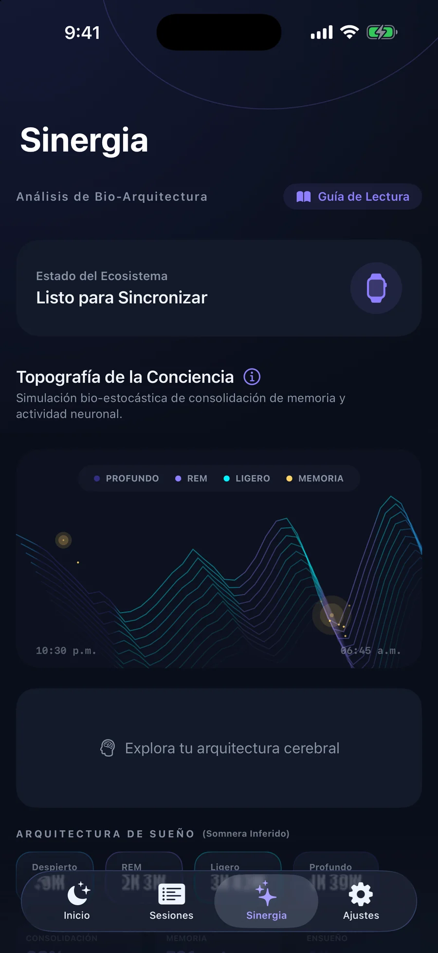Topografía de la conciencia en la sección Sinergia